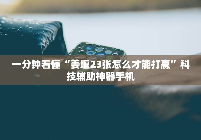 一分钟看懂“姜堰23张怎么才能打赢”科技辅助神器手机